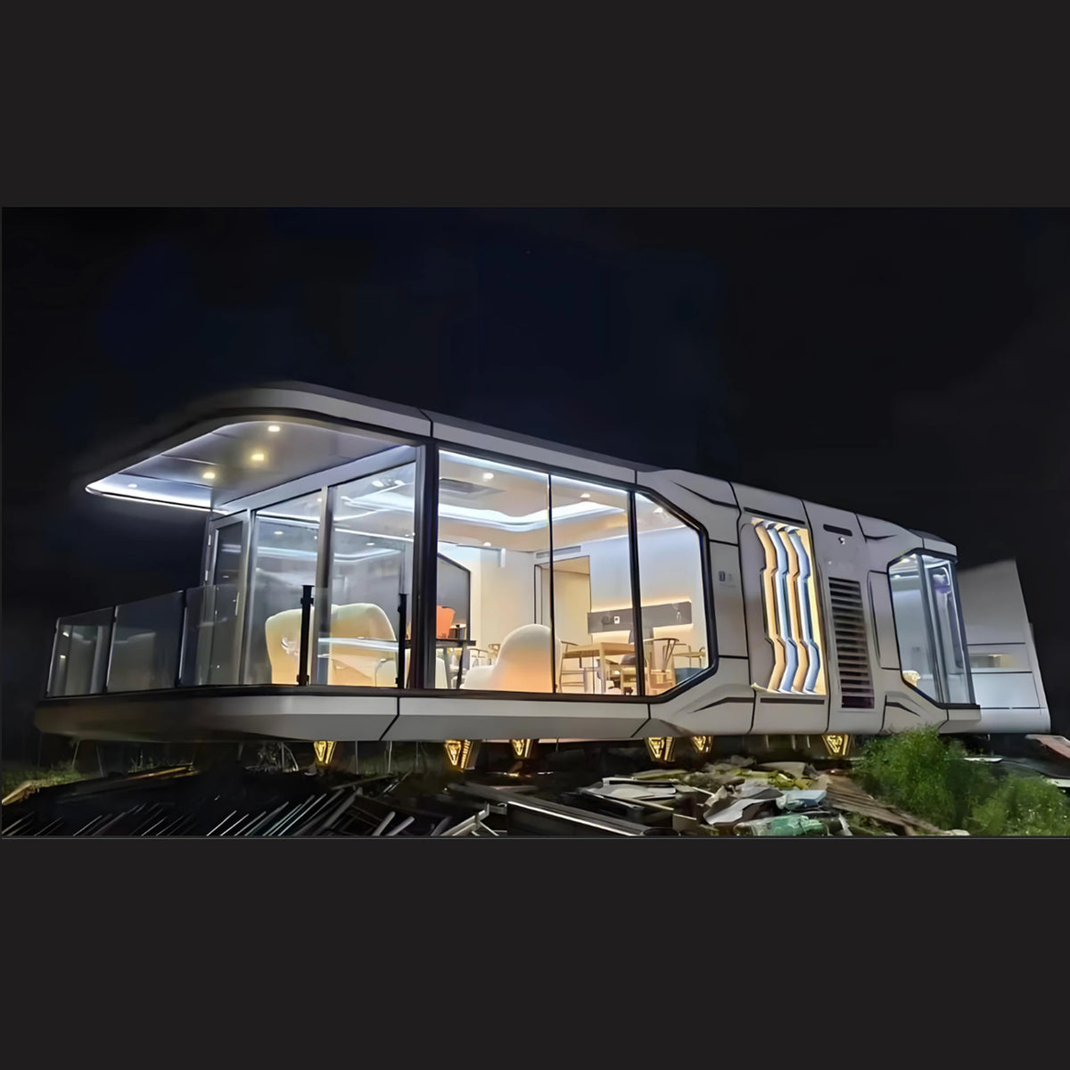 Waterproof Steel Tiny House Outdoor 20ft 40ft Multi-Scene Use Space Capsule Container Prefabricated Home