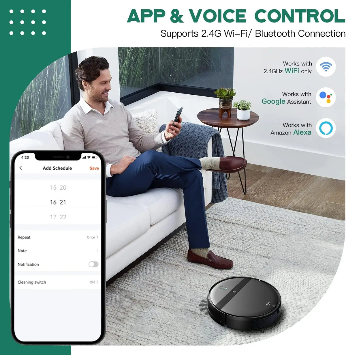 2-in-1 Robot Vacuum & Mop for Pet Hair, Smart 3D Avoidance, App/Wi-Fi/Alexa, Ultra-Slim Quiet Self-Charging