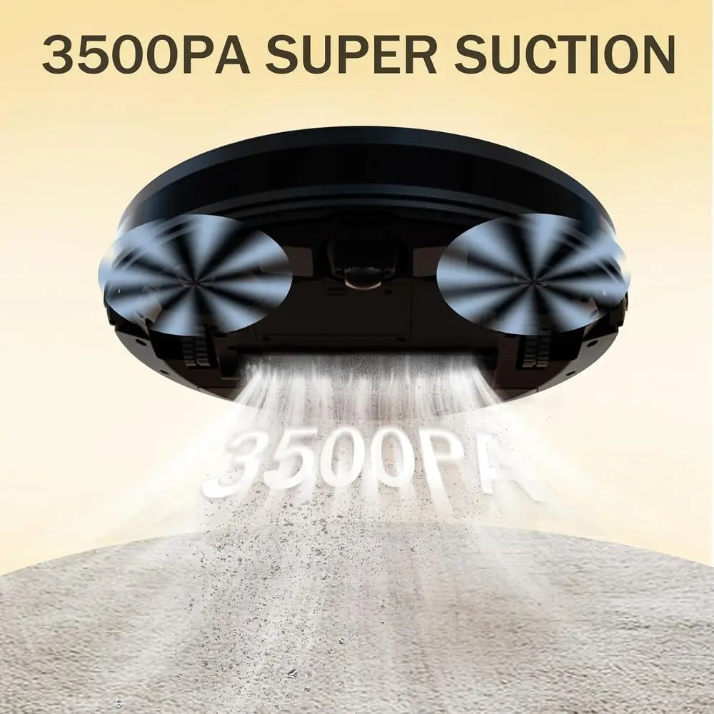 High-Efficiency 3500Pa Robot Vacuum and Mop with Quiet Operation, App Control, and Ideal for Pet Hair on Carpets and Hard Floors