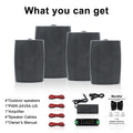 Herdio 4PCS 6.5‘’ 800W Outdoor Bluetooth Speakers Wired Waterproof With Multifunctional Amplifier Wall Mount Speakers For Patio