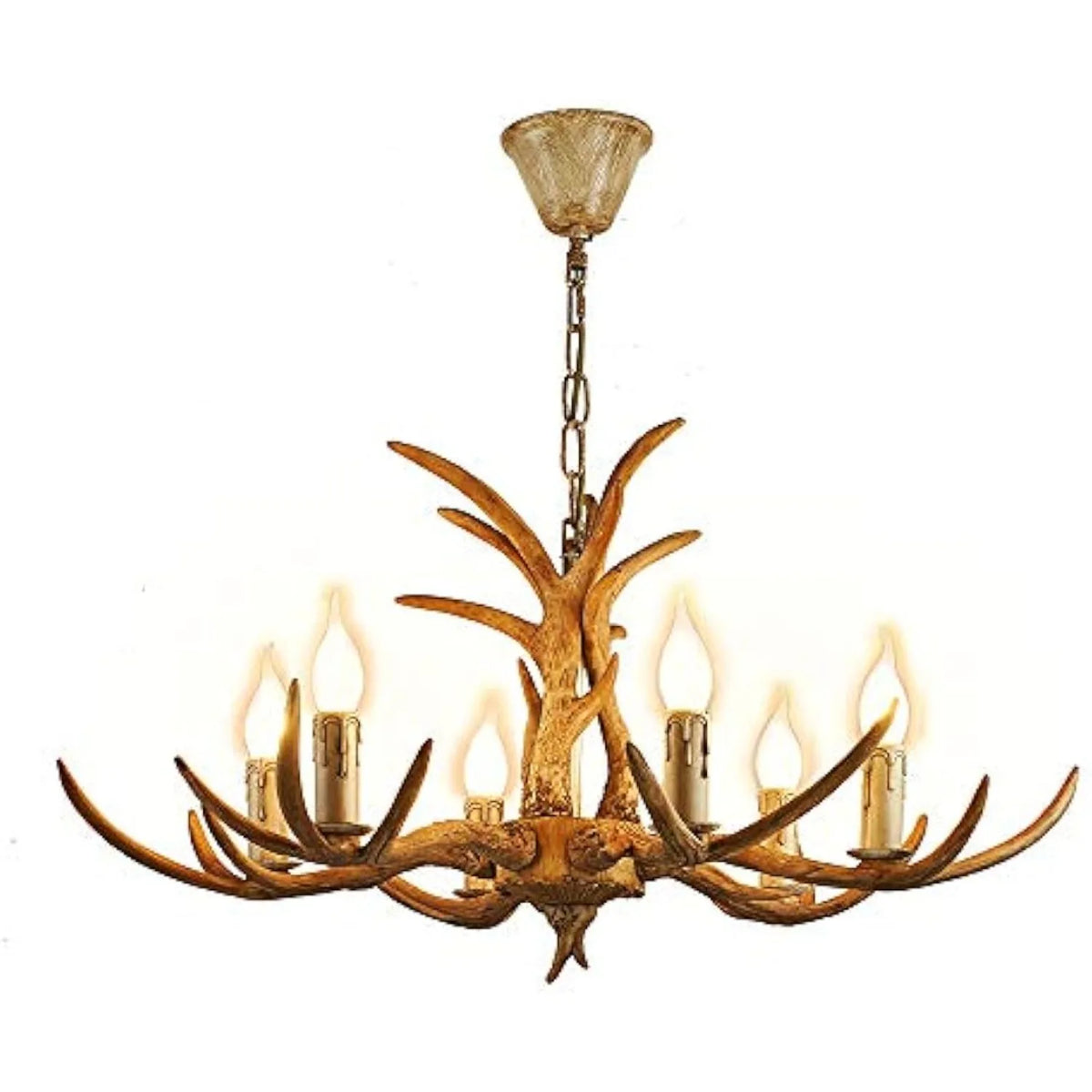 6 Lights Antler Chandelier Light Vintage Antler Chandelier Rustic Farmhouse Chandelier Light Deer Horn Pendant Light Fixture For