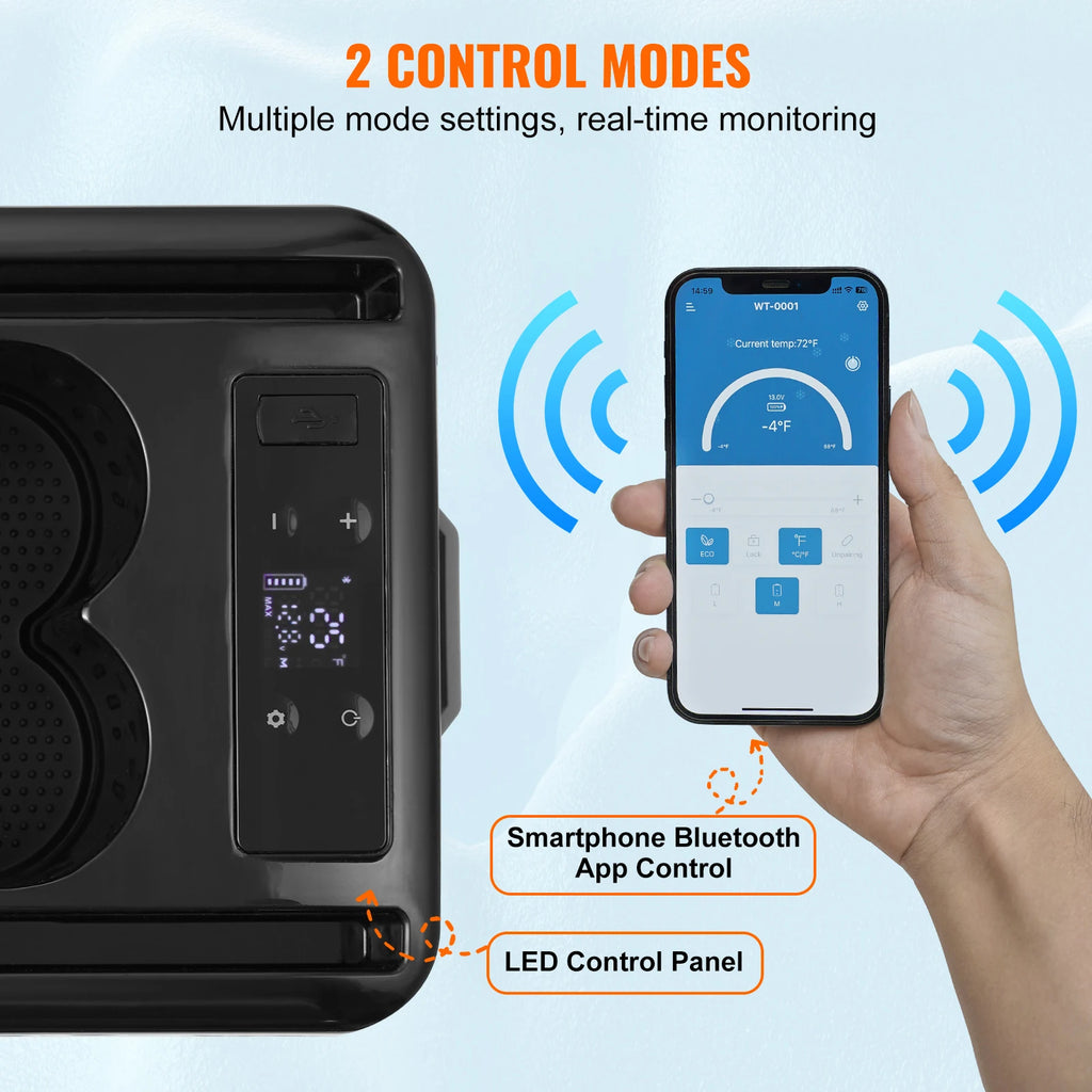 SucceBuy 15L Car RefrigeratorCar Armrest Refrigerator Fridge Single Zone Freezer -4℉-68℉ Adjustable Range 12/24V DC and Cooler