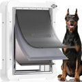 Extra Large Dog Door for Sliding Doors, 3-Flap Insulated, Steel Frame, Pet Door Up to 220 lbs