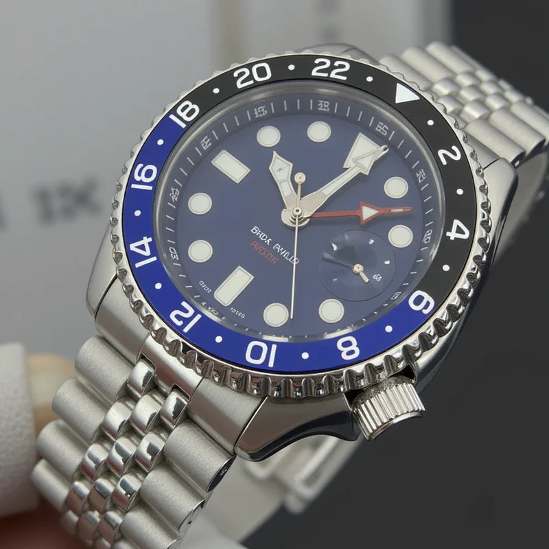 Luxury Men's Analog Luminous Watch Sapphire Crystal Dial Water-Resistant Magnetic Automatic Mechanical Timepiece Stainless Steel