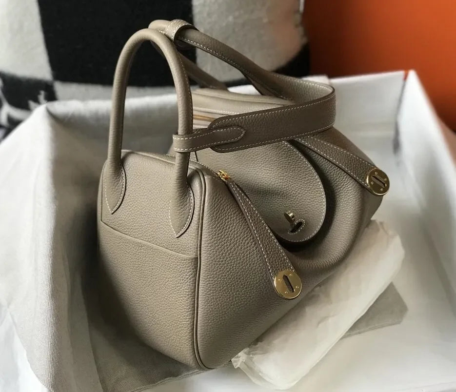 Fashion Bags Totes women's real leather lychee cowhide doctor handbag shoulder purse top craft all TOGO handbags bag 10A size 26