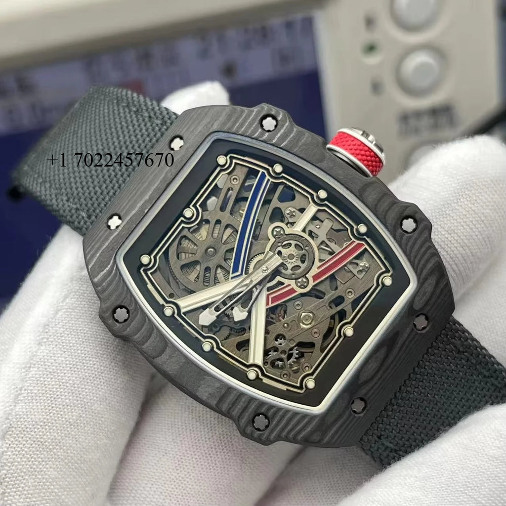New High End RM 6702 Carbon Fiber Luminous Waterproof Men's Automatic Mechanical Watch