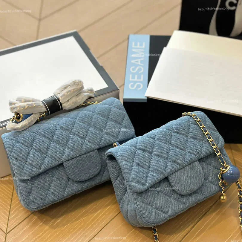 New 2025 Color Designer Shopping Crossbody Diamond Lattice Soft Shoulder Bag Gold Ball Woc Chain Flap Leather Cowhide Hasp Belts