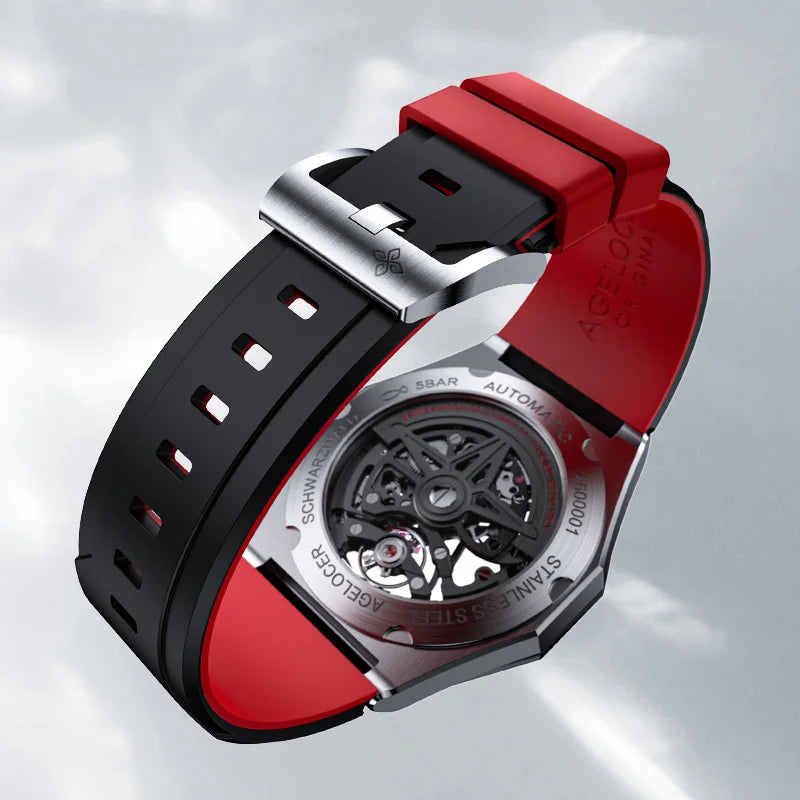 AGELOCER Original Schwarzwald Watch Ceramic Bezel Men Sports Skeleton Luminous Automatic Mechanical Watch Birthday Gift for Men