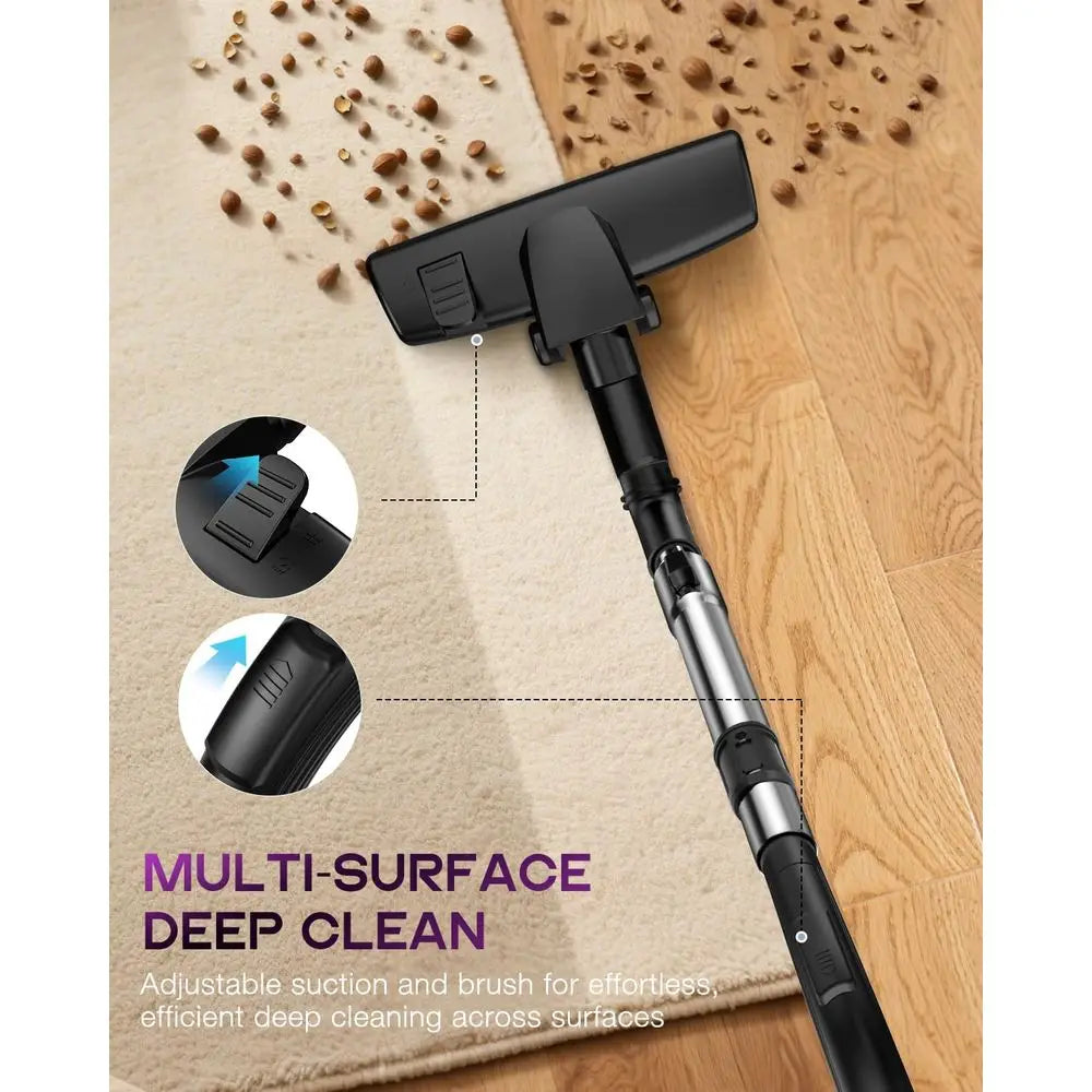 Powerful Suction Canister Vacuum Cleaner with Auto Cord Rewind, HEPA Filter, Corded for Hard Floors, Carpets, Pet & Rental Frien