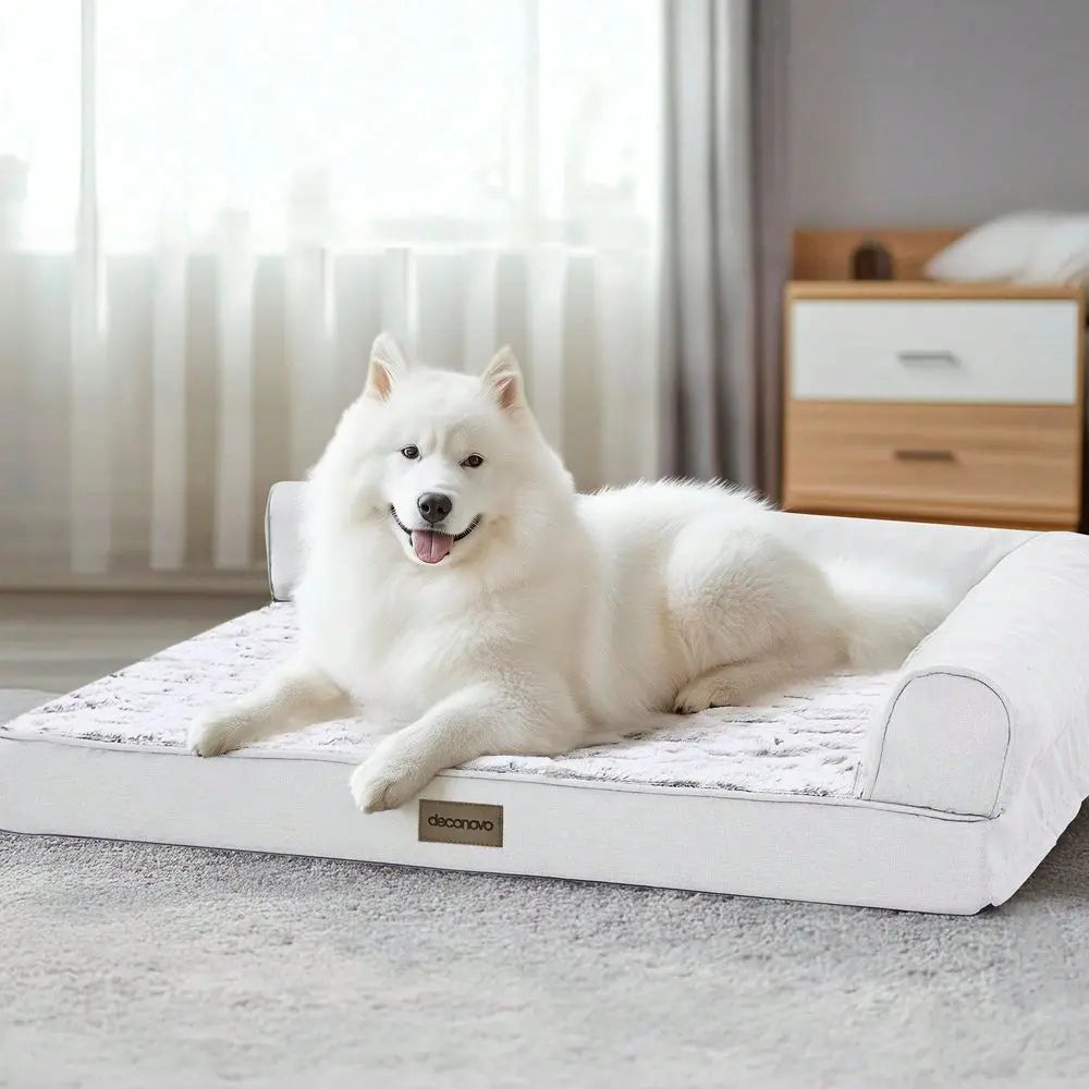 Dog Supplies Pet Furniture And Beds Dog Bed Waterproof Orthopedic Dog Sofa Bed With Removable Washable Cover, Soft Velvet Bolste