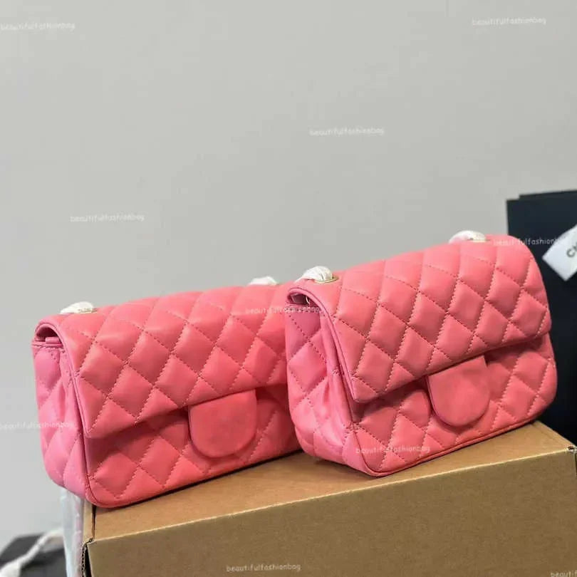 New 2025 Color Designer Shopping Crossbody Diamond Lattice Soft Shoulder Bag Gold Ball Woc Chain Flap Leather Cowhide Hasp Belts