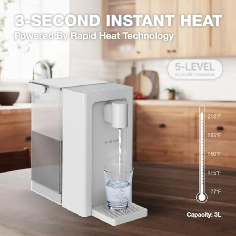 Instant Hot Water Dispenser Quick Heating Countertop Water Dispenser with Child Locks Adjustable 5 Temp 3 Water Volume Dispense