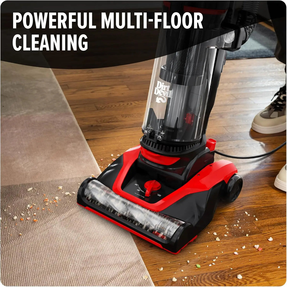 Multi-Surface Upright Bagless Vacuum Cleaner for Carpet and Hard Floor, Powerful Lightweight Corded Home Use