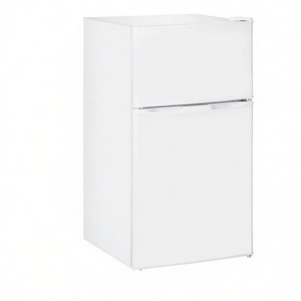 White 2 Door Mini Fridge with Freezer, 3.21 Cu.ft Compact Refrigerator (0.95 Cu.ft Freezer + 2.26 Cu.ft Fridge), for Bedroom, Dorm, Office, Apartment, Keep Food, Drinks & Frozen Items Fresh