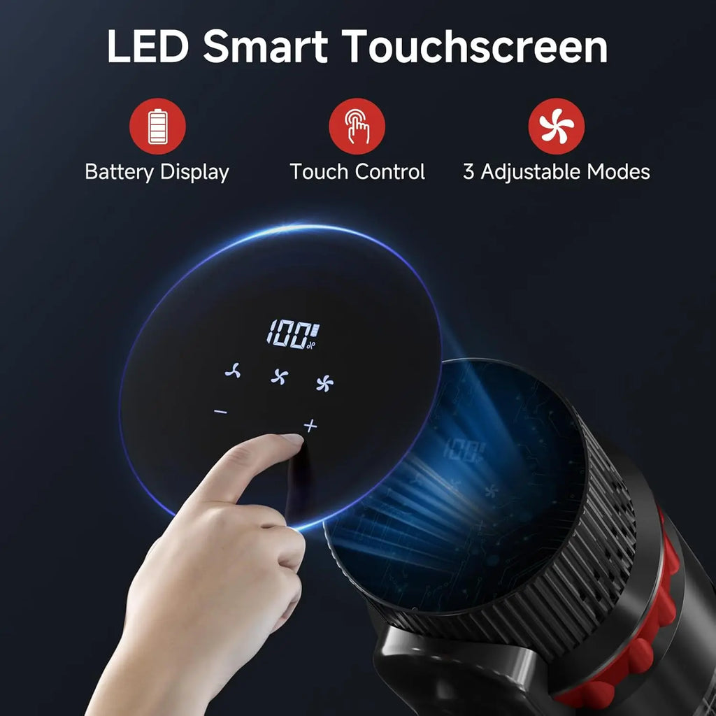 Cordless Stick Vacuum Cleaner, 560W/48KPa/70Mins, Self-Standing with Touch Screen for Pet Hair and Floors
