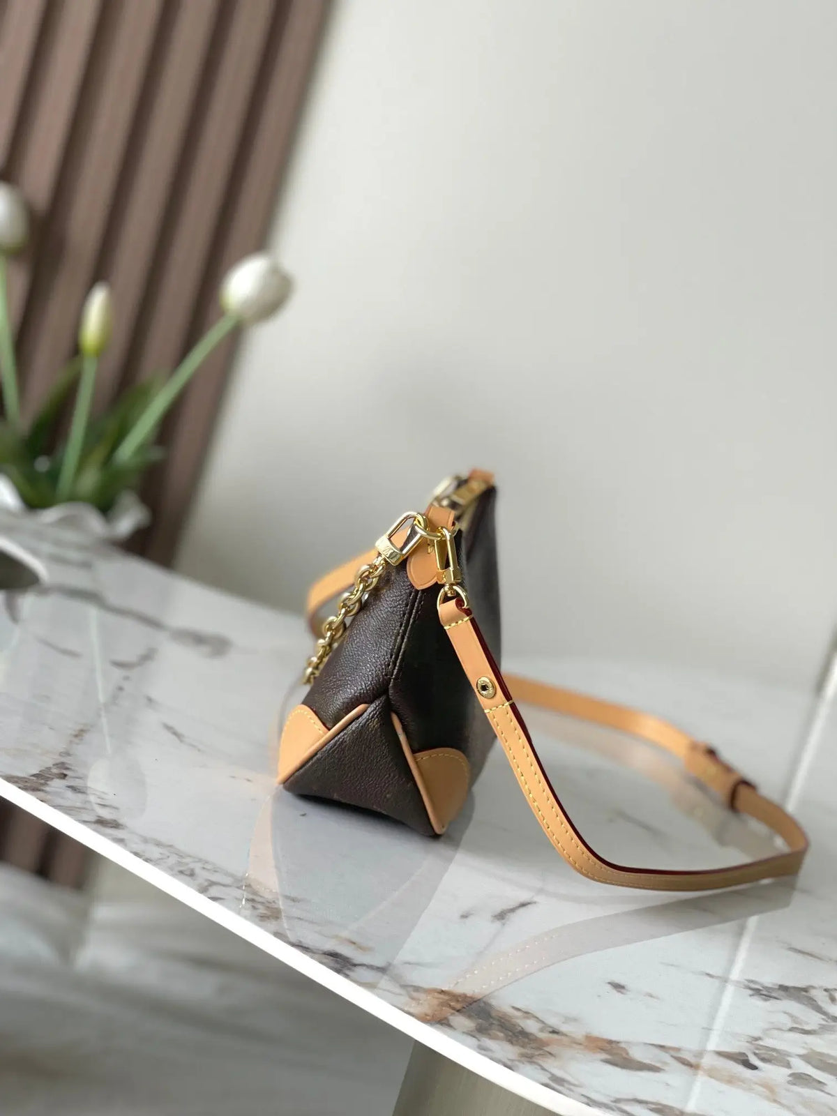 Vintage Monogram Hobo Crossbody Bag for Women Retro Chain Shoulder Bag Adjustable Strap Underarm Bag Multi-style Casual Purse