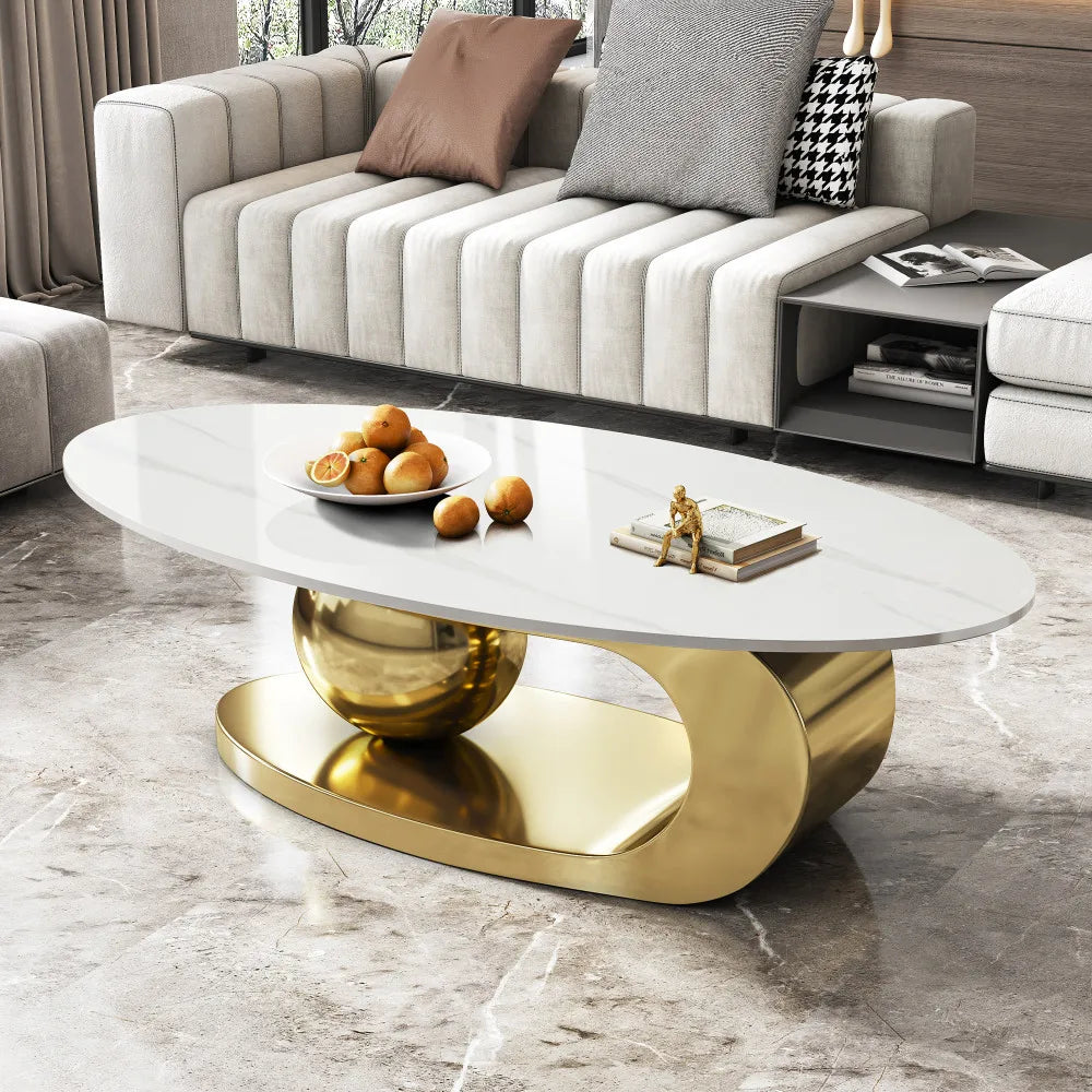 Italian Minimalist Sculptural Coffee Table, Stainless Steel Base Creative Living Room Center Tea Table, Custom Home Furniture