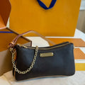 Top Designer Liv pochette Shoulder Bag Women Leather Denim Chain Crossbody bags Luxury Clutch Tote Purse Brown Flower Handbag