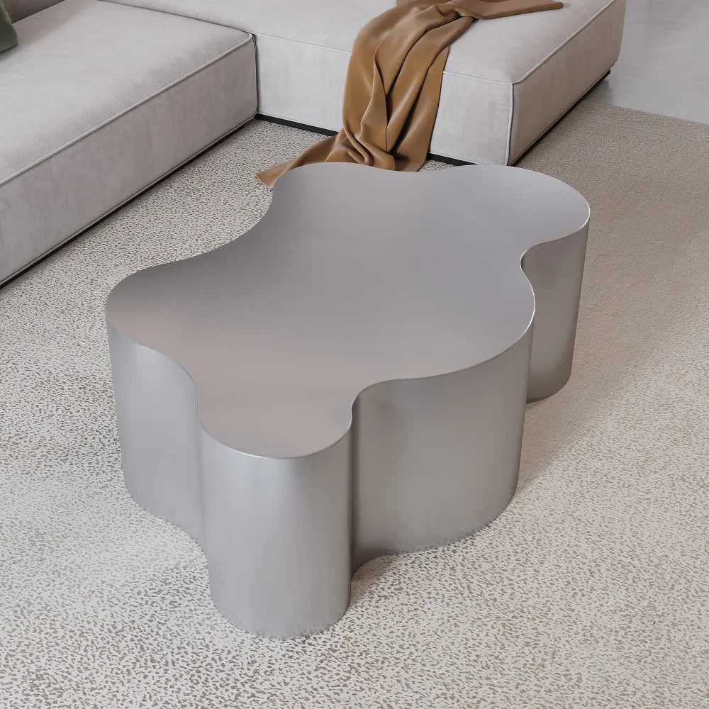 Modern Luxury Stainless Steel Coffee Table Living Room Crown-shaped Center Tea Table Creative Home Decor Living Room Furniture