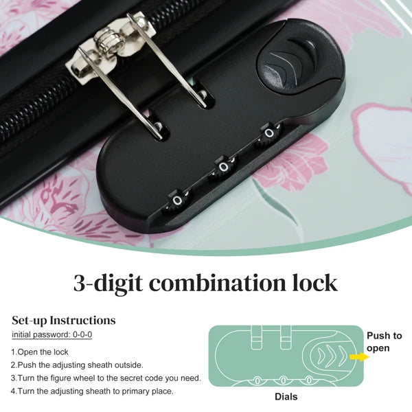 Luggage Sets New Model PC 5pcs, Hardside Lightweight Durable 20" 24" 28" Suitcases with 8" 14" Cases, Suitcase with Lock Spinner