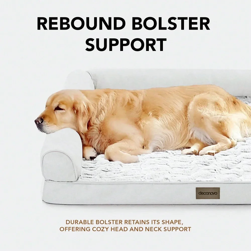 Dog Supplies Pet Furniture And Beds Dog Bed Waterproof Orthopedic Dog Sofa Bed With Removable Washable Cover, Soft Velvet Bolste