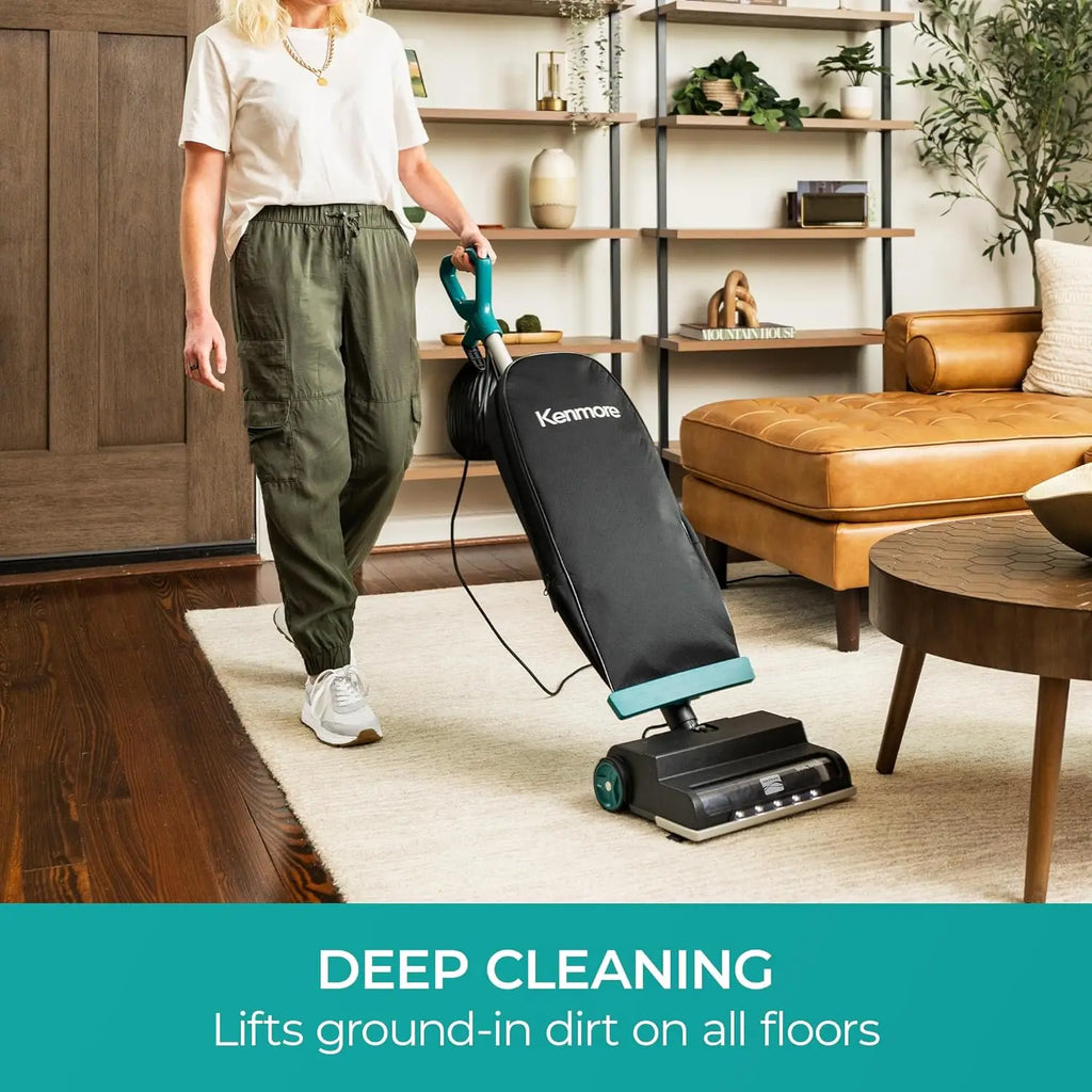 Lightweight Upright Vacuum Cleaner with LED Headlight, 14L Capacity, Powerful Suction for Pets and All Floors
