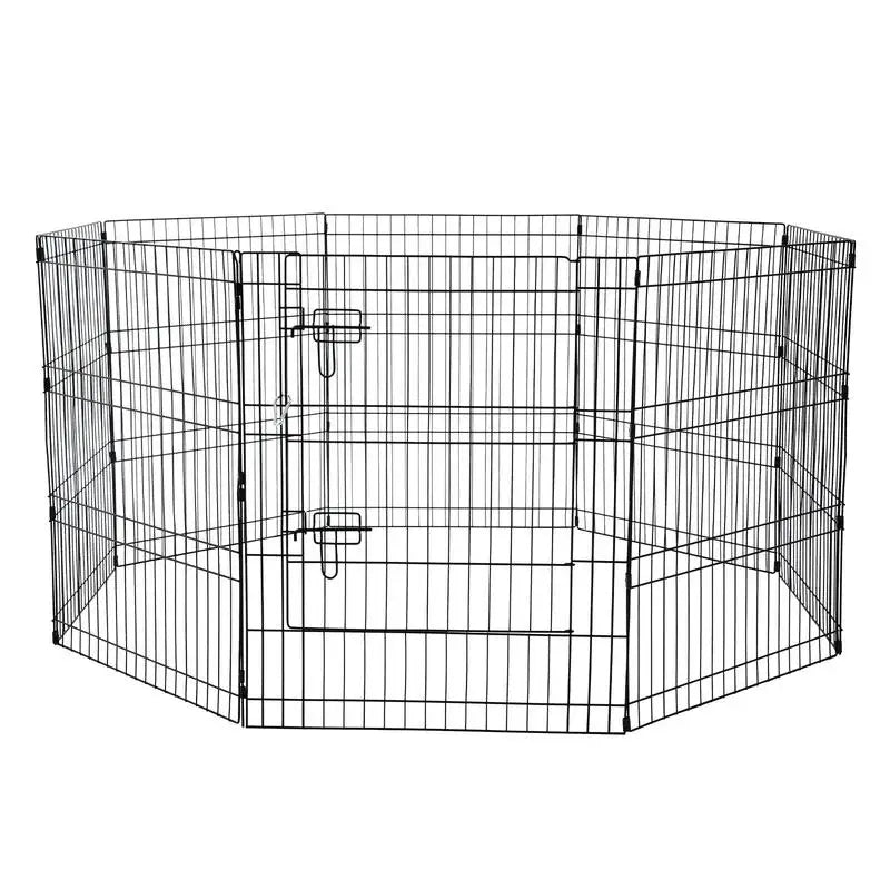 Free Shipping-Dog Playpen, 8 Pcs 30"H x 24"W Panels Foldable Metal Pet Exercise Pen, Dog Fence Indoor and Outdoor Pen with Door, 600D Oxford Fabric Top Cover, Pet Playpen for Dogs, Cats, Other Small Animals