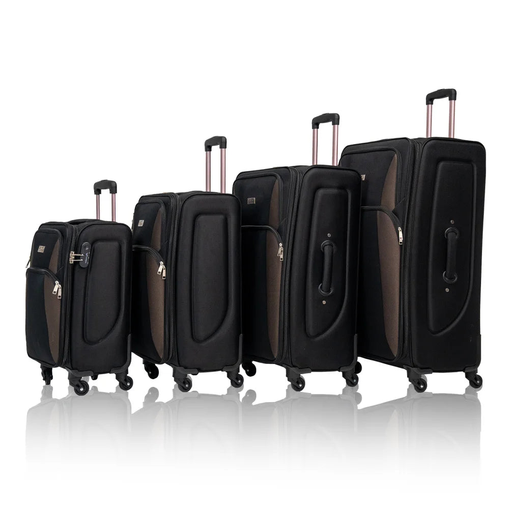Softshell Luggage Expandable 4 Piece Set Suitcase Softside Lightweight Luggage Travel Set
