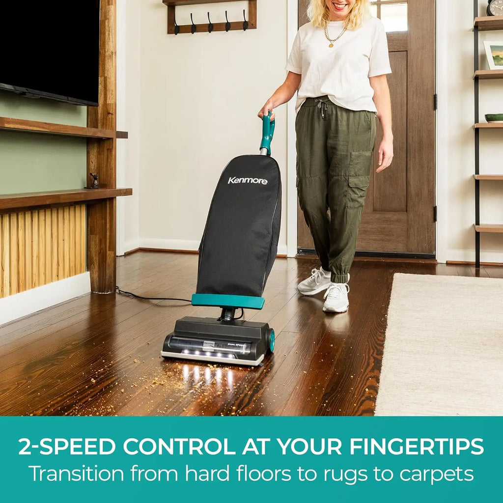 Lightweight Upright Vacuum Cleaner with LED Headlight, 14L Capacity, Powerful Suction for Pets and All Floors