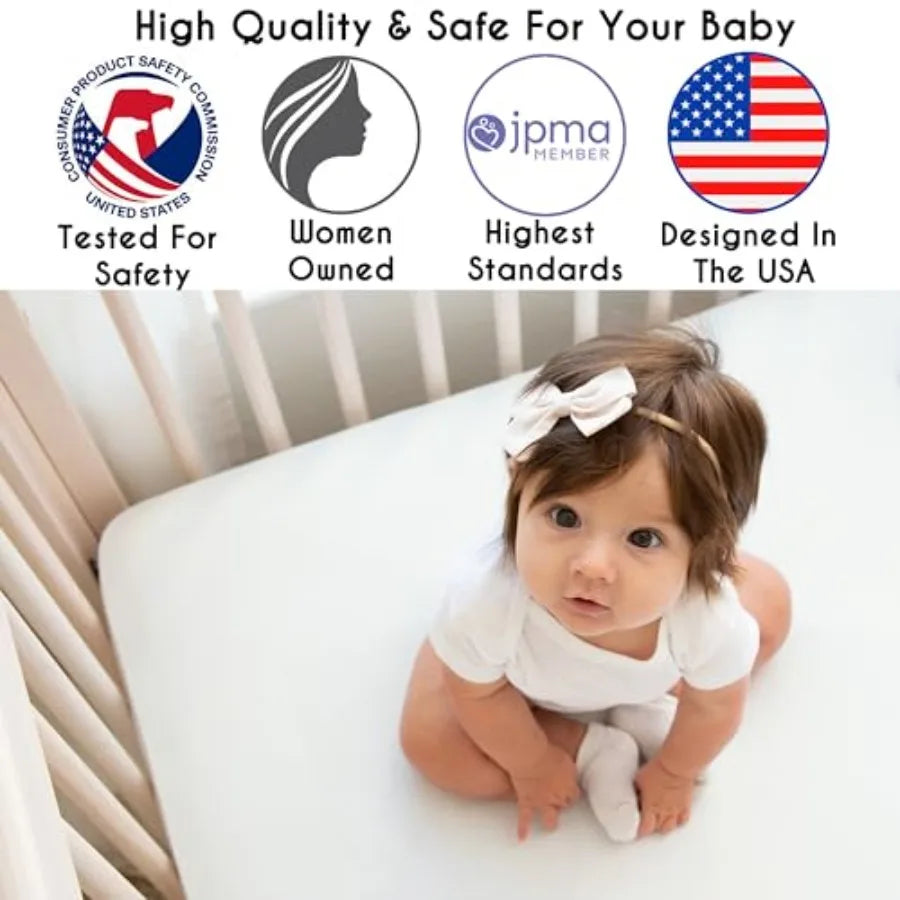 4-Piece Baby Crib Bedding Set Pink Shabby Chic for Girls Infants/Nursery incl. Blanket Fitted Sheet Skirt Diaper Stacker (Elega