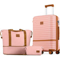 24 Inch Checked Luggage, Expandable Hard Shell Suitcase with Spinner Wheels and TSA Lock, 3 Piece Set with Travel and Toiletry