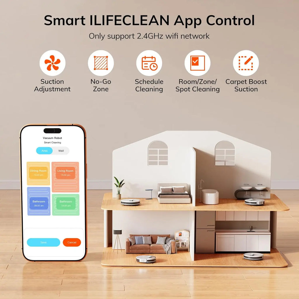 Robot Vacuum with Lidar Navigation, 10000Pa Suction, WiFi/Alexa Control for Hard Floors, Carpets & Pet Hair