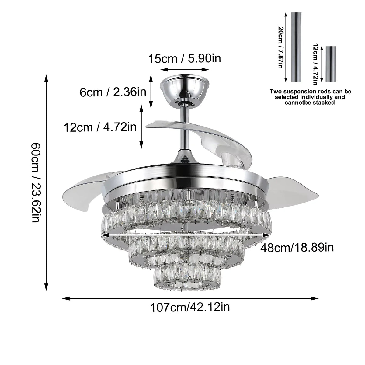 VETRULUS Modern Ceiling Fan With Led Light  Smart APP Remote Contro Reversible BLDC Intelligent Fandelier Lamp Indoor Fixture