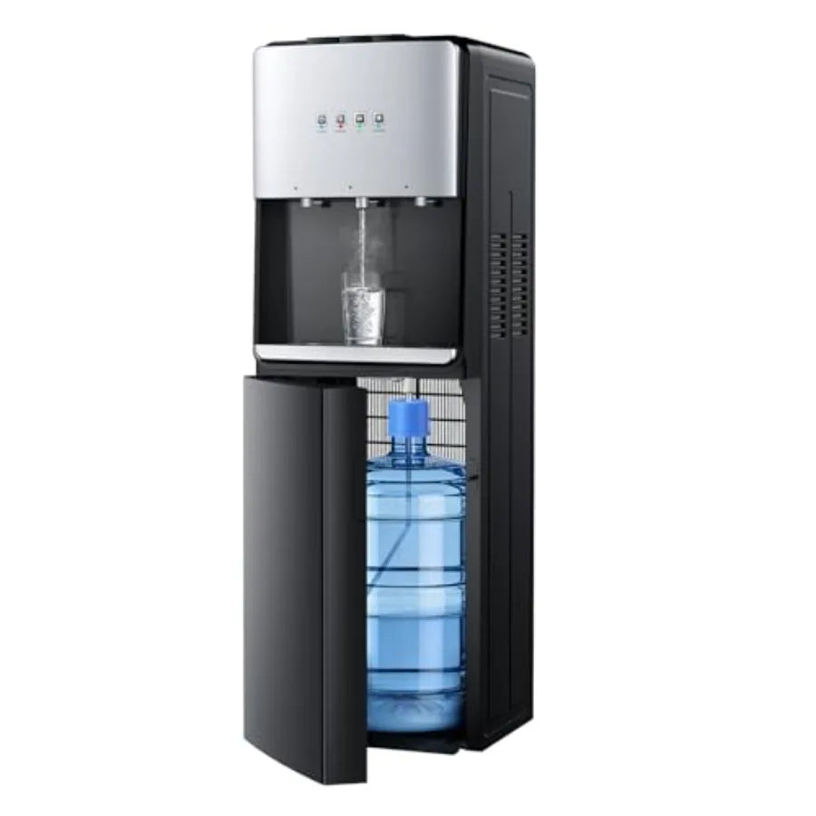 Self-Cleaning Bottom-Loading Water Dispenser for 5 Gallon Bottles - Black 3 Temperature Settings with Hot Room and Cold Water O