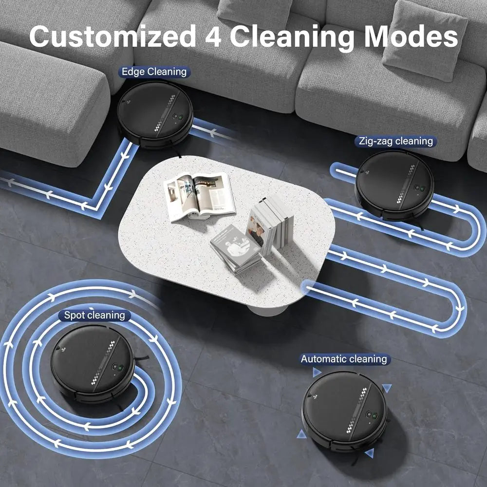 2-in-1 Slim Robot Vacuum and Mop with Wi-Fi/Voice Control, 3D Obstacle Avoidance, Self-Charging for Hard Floors and Carpets, Pet