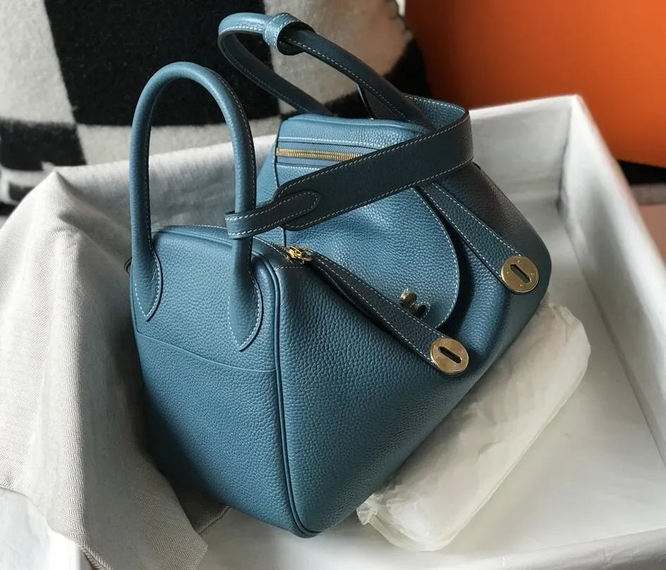 Fashion Bags Totes women's real leather lychee cowhide doctor handbag shoulder purse top craft all TOGO handbags bag 10A size 26
