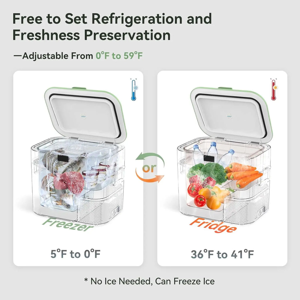Portable Car Refrigerator 23 Quart 12 Volt Freezer Compressor Cooler 12V/24V DC 110-240V AC for Outdoor Camping Travel Home Use
