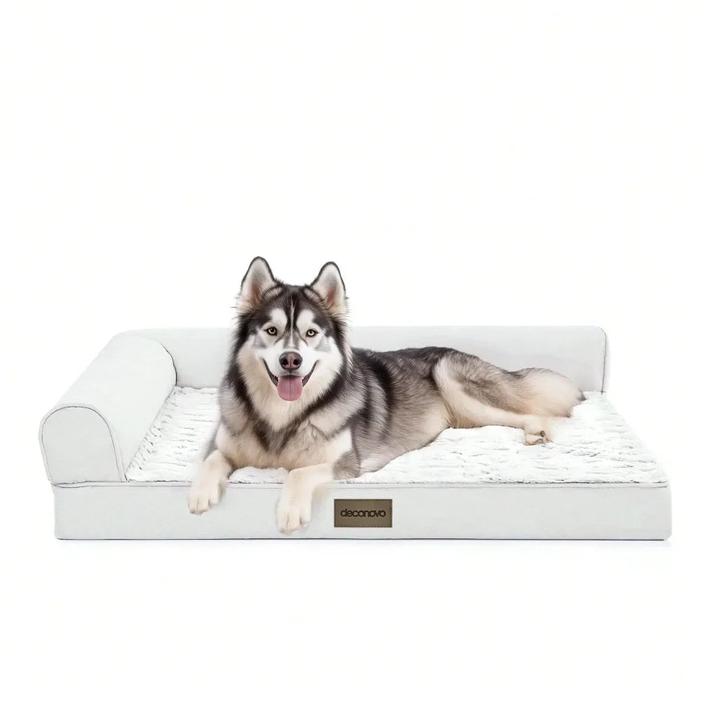 Dog Supplies Pet Furniture And Beds Dog Bed Waterproof Orthopedic Dog Sofa Bed With Removable Washable Cover, Soft Velvet Bolste