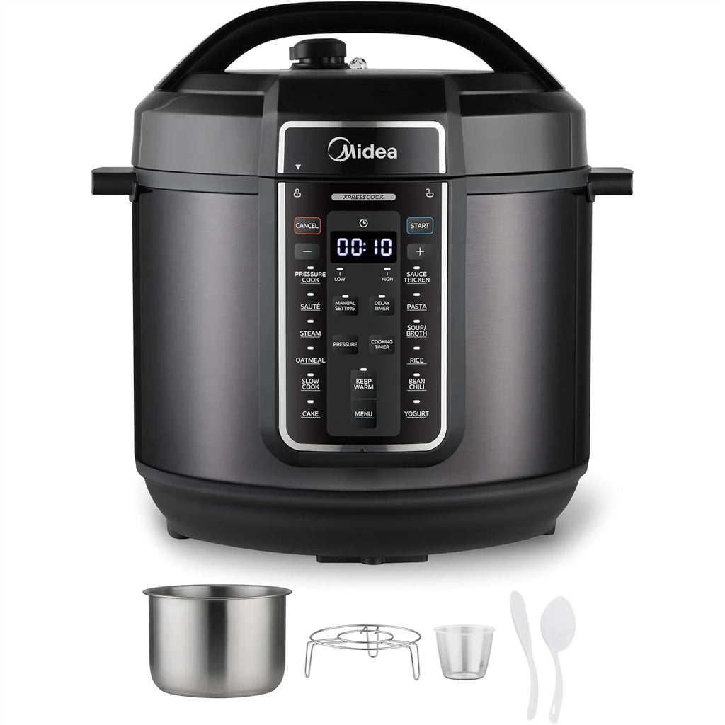 8-Quart Electric Pressure Cooker, 12-in-1 Multi-Cooker with Stainless Steel Inner Pot, Programmable Slow Cooker, Rice Cooker