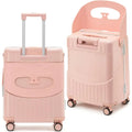 20 Inch Carry-On Luggage with Built-In Seat for Kids & Adults, TSA-Approved Spinner Suitcase for Air Travel