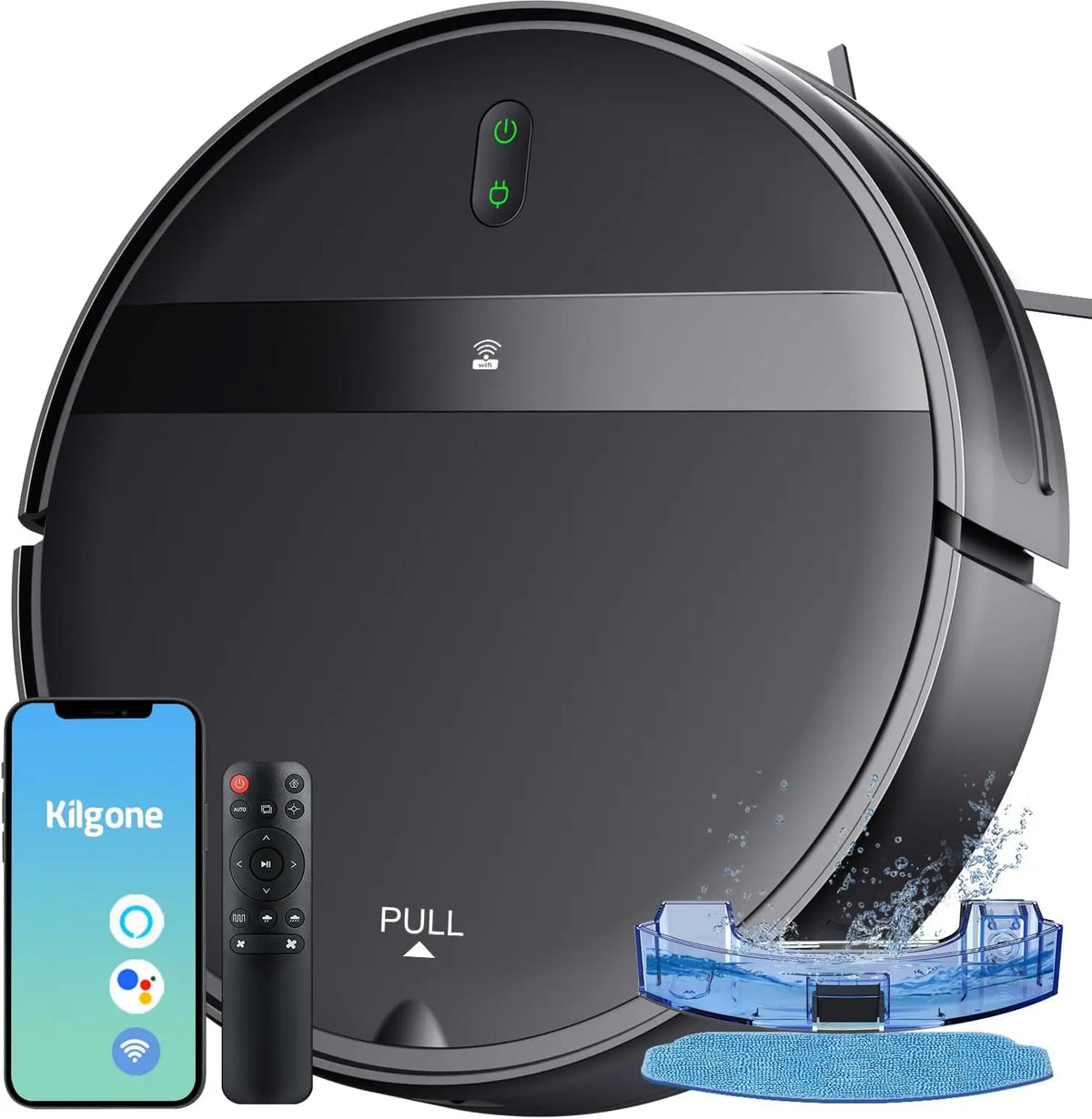 2-in-1 Robot Vacuum & Mop for Pet Hair, Smart 3D Avoidance, App/Wi-Fi/Alexa, Ultra-Slim Quiet Self-Charging