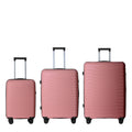 3-Piece Luggage Sets 20, 24, 28 for Travel, ABS Hardside Suitcase with Four Spinner Wheels, Scratch-Resistant Surface, Pink