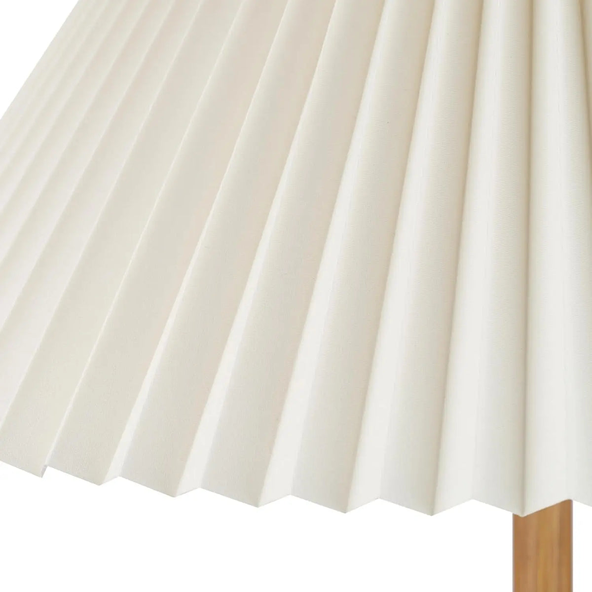 62" Modern Floor Lamp with Wood-Toned Base and Pleated Shade, Pull Chain Switch for Living Room or Bedroom Lighting
