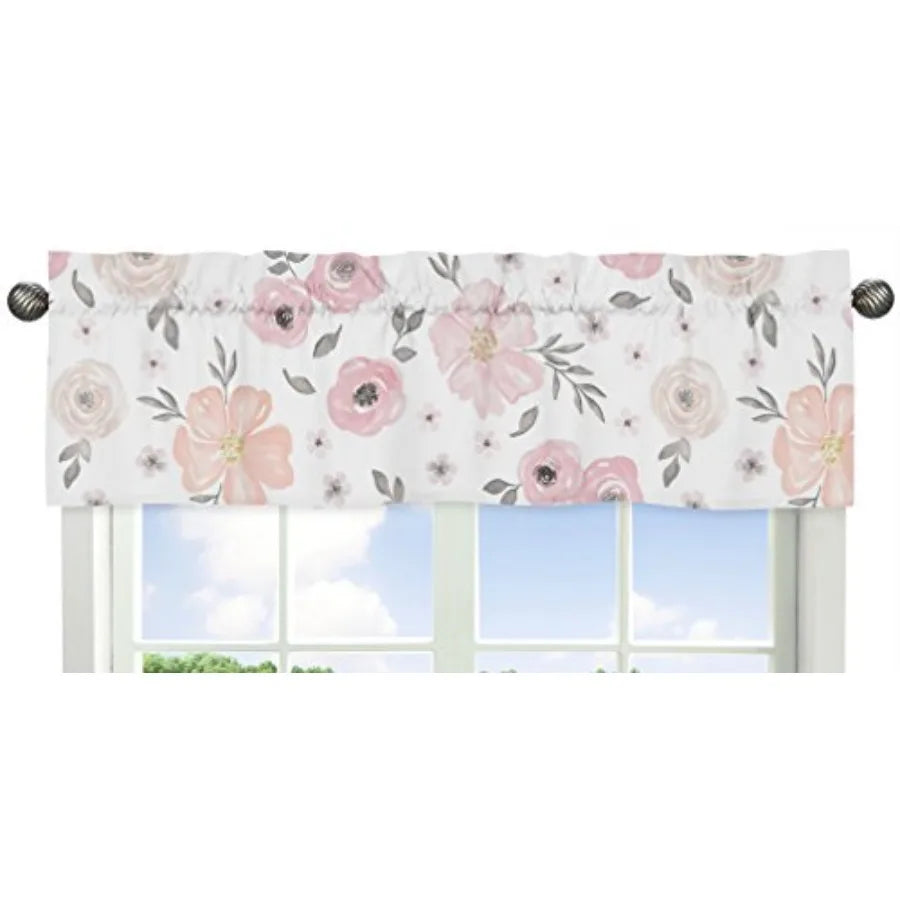 11-Piece Baby Crib Bedding Set Pink/Grey Boho Floral for Girls Infants/Nursery incl. Blanket Fitted Sheet Skirt Diaper Stacker