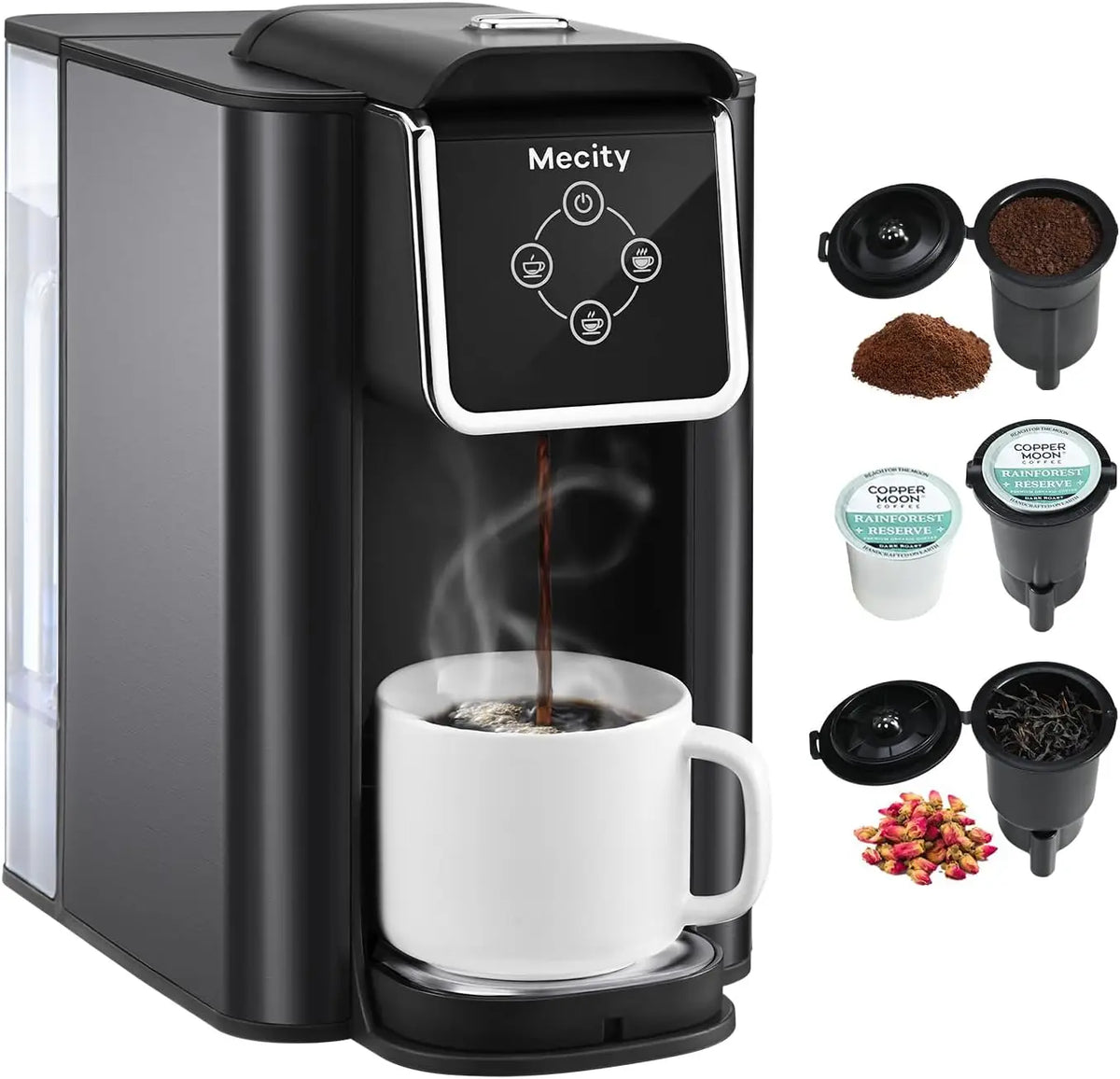 Coffee Maker 3 in 1 Single Serve Coffee Machine, Compatible with K cup Capsules, Instant Coffee Pot, Tea maker, 6,8,10 Oz Cup