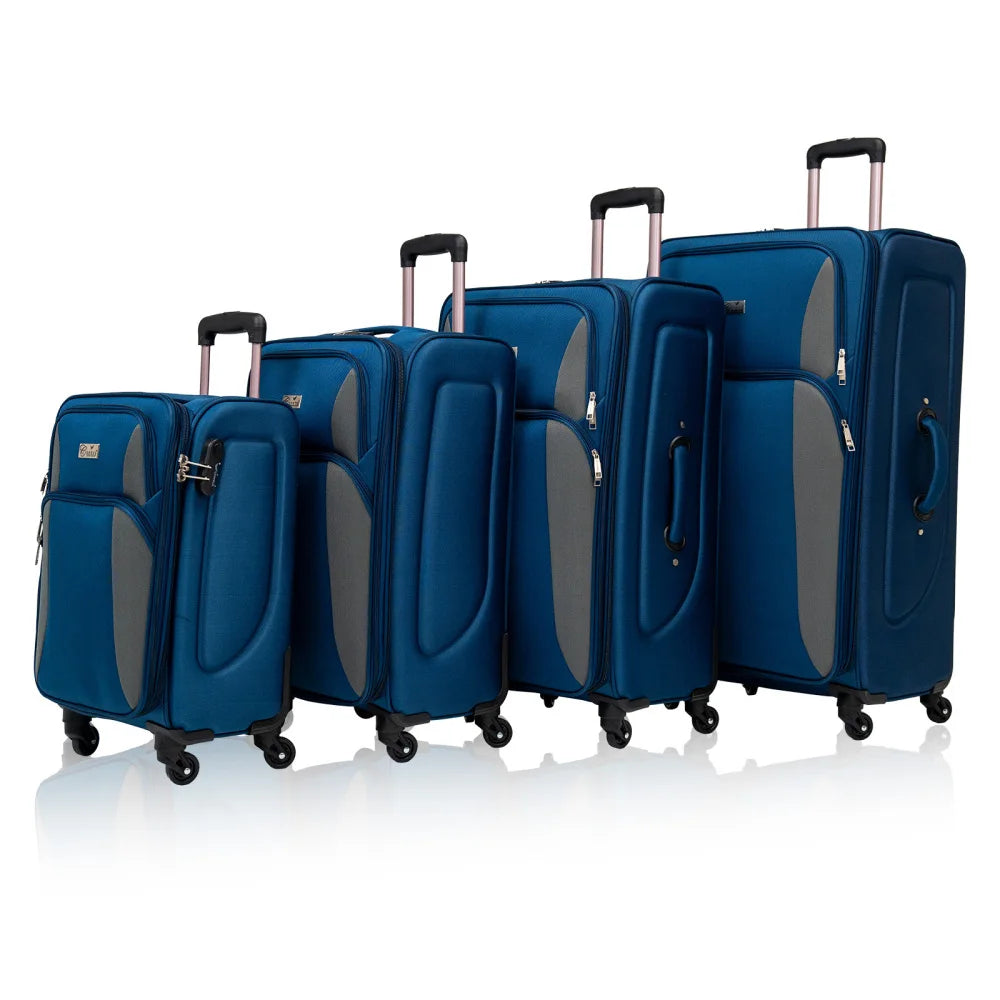 Softshell Luggage Expandable 4 Piece Set Suitcase Softside Lightweight Luggage Travel Set