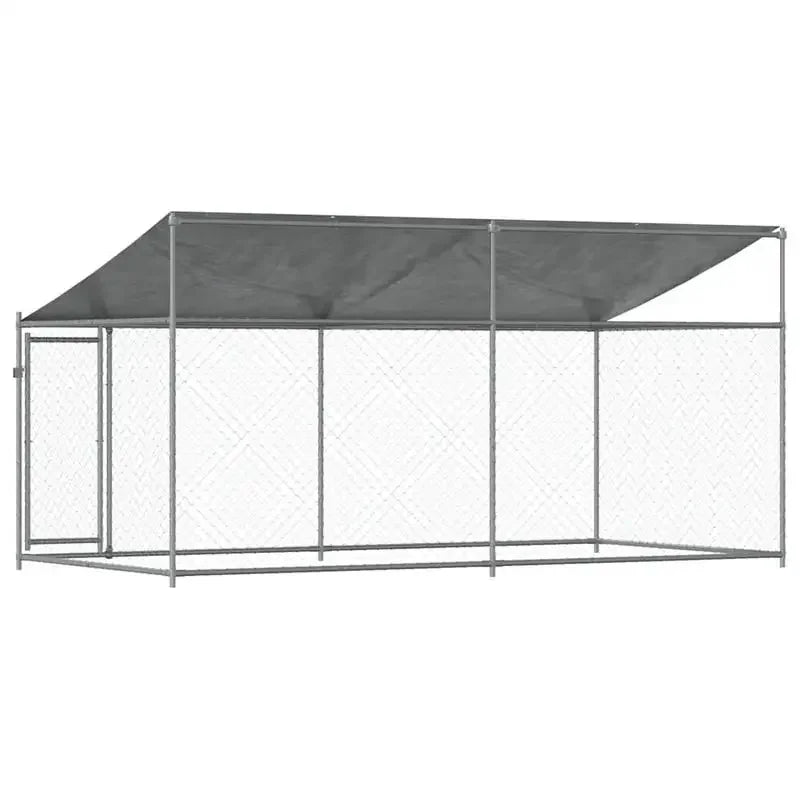 Dog Cage Grey Galvanized Steel 13.1 x 6.6 x 6.6 ft Durable