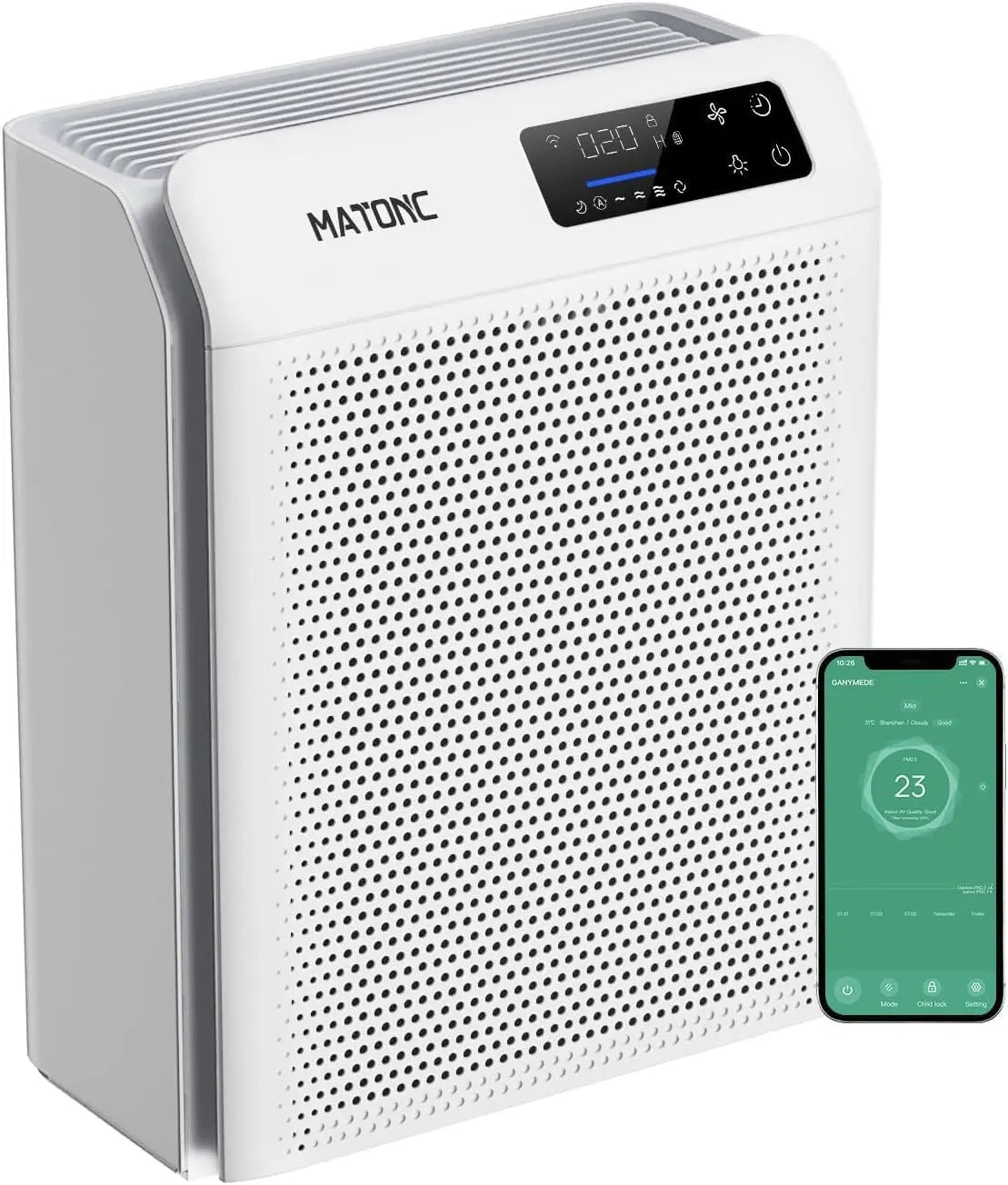 Smart Air Purifier for Large Rooms up to 3500 Ft², App Control, Real-Time Sensor, Quiet Sleep Mode