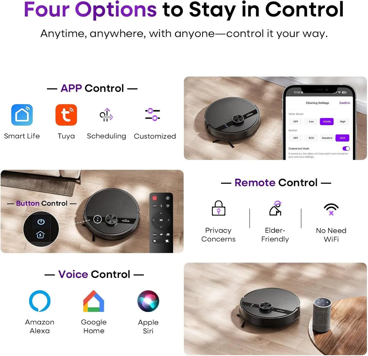 7000Pa Robot Vacuum Mop Combo with Lidar, 180min Runtime, Tangle-Free, 5 Maps, APP/Voice Control for Hard Floors & Carpets