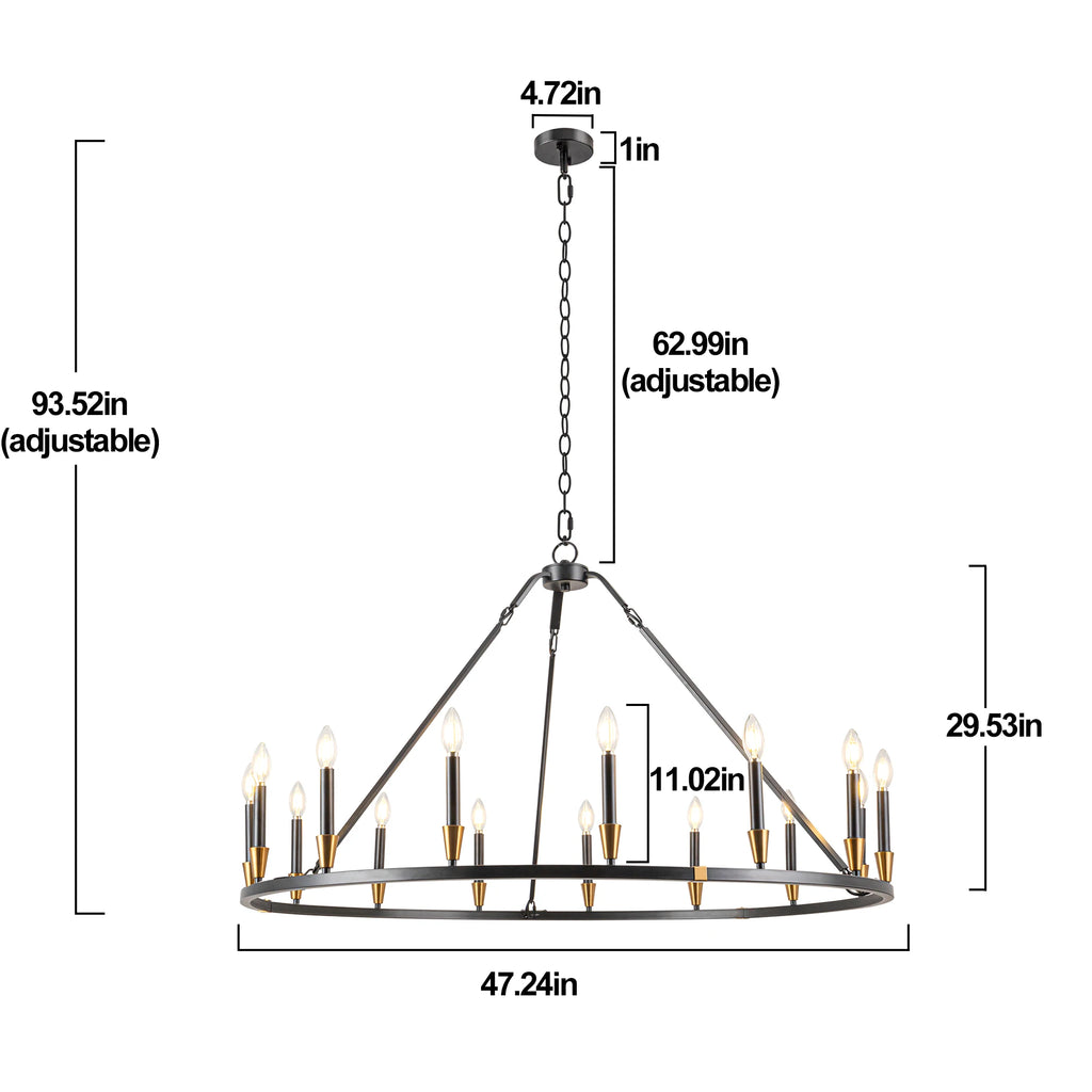 15 Light Wagon Wheel Chandeliers For Diningroom Livingroom Hall Entrance Foyer Traditional Farmhouse Lights Fixture